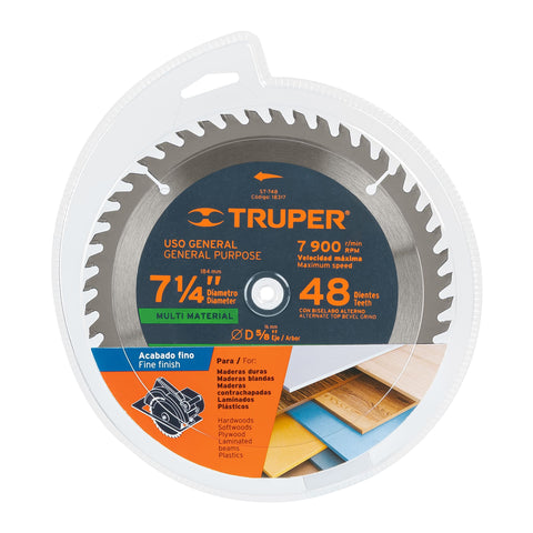 Disco sierra 7-1/4' multimaterial, 48 dientes centro 5/8' | ST-748 | 18317