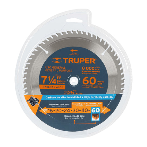 Disco sierra 7- 1/4' para madera, 60 dientes centro 5/8' | ST-760 | 18324