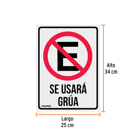 Letrero de señalización 'NO ESTACIONARSE', 25 x 34 cm | LIN-03 | 18347