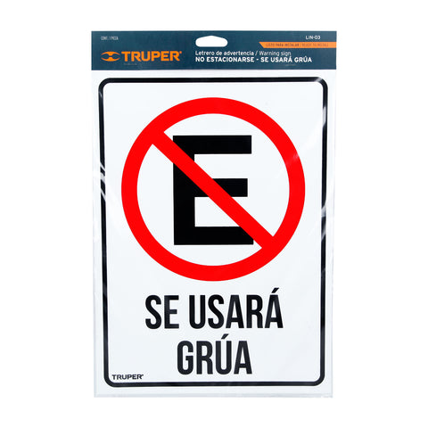 Letrero de señalización 'NO ESTACIONARSE', 25 x 34 cm | LIN-03 | 18347