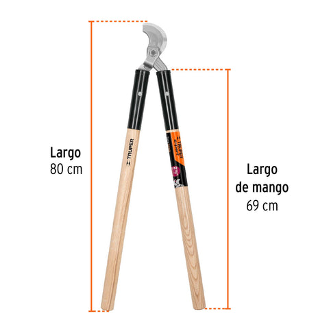 Tijera para ramas 80cm,uso rudo,mgos de madera,TRUPER EXPERT | T-40 | 18400