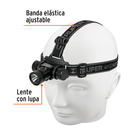 Linterna de minero LED 500 lm, recargable, TRUPER EXPERT | LI-CA-550RX | 18435