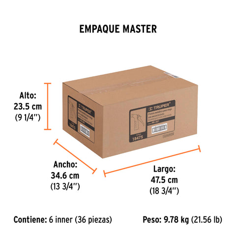 Pistola para riego de 2 funciones metálica con recubrimiento | PR-201 | 18475