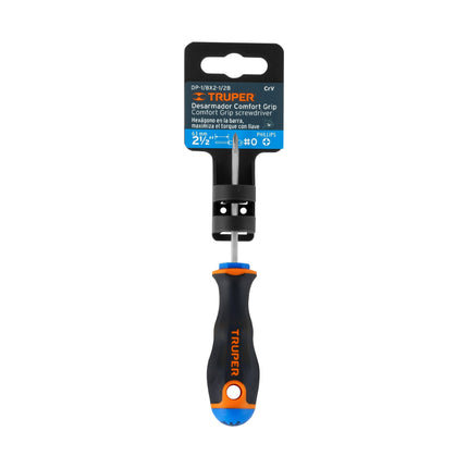Desarmador de cruz 1/8' x 2-1/2' mango Comfort Grip, Truper | DP-1/8X2-1/2B | 18547