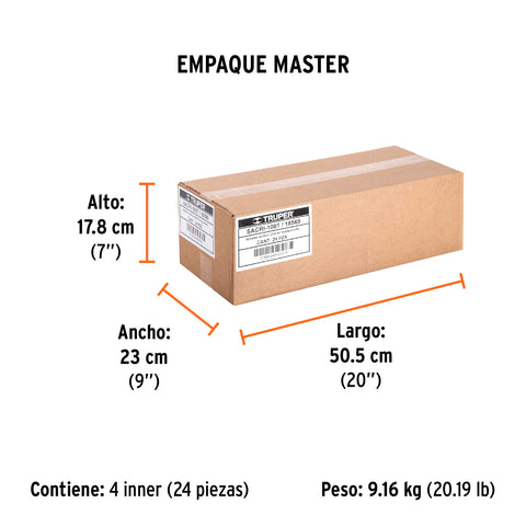 Sellador acrilico de 280 ml, transparente, Truper | SACRI-100T | 18569