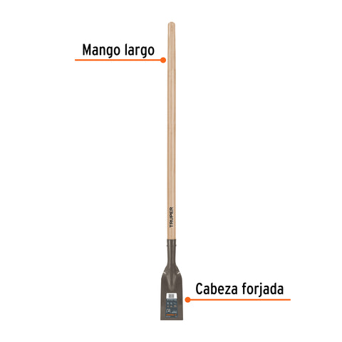 Raspador forjado de 4', mango largo de 54', Truper | SCR-4 | 18650