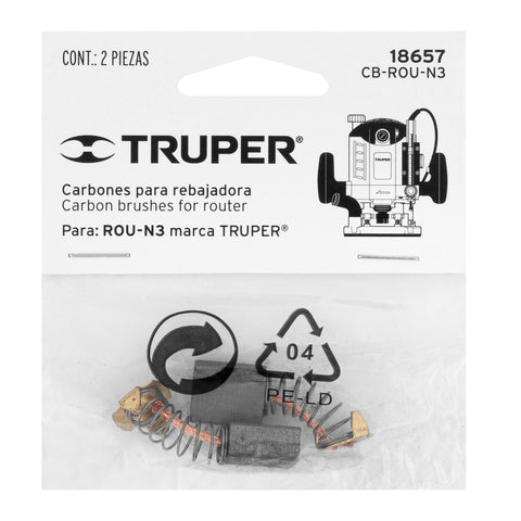 Bolsa con 2 carbones de repuesto para ROU-N3, TRUPER | CB-ROU-N3 | 18657