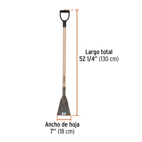 Raspador forjado de 7', puño 'Y', mango de 42', Truper | SCR-7D | 18660
