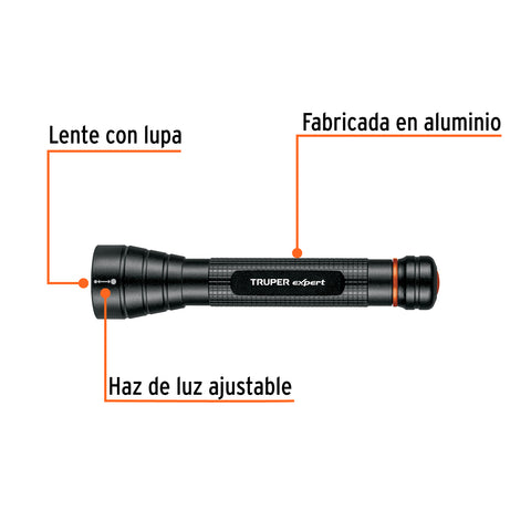 Linterna de aluminio LED Cree 235 lm con 2 pilas AA, Truper | LINA-2AAN | 18800