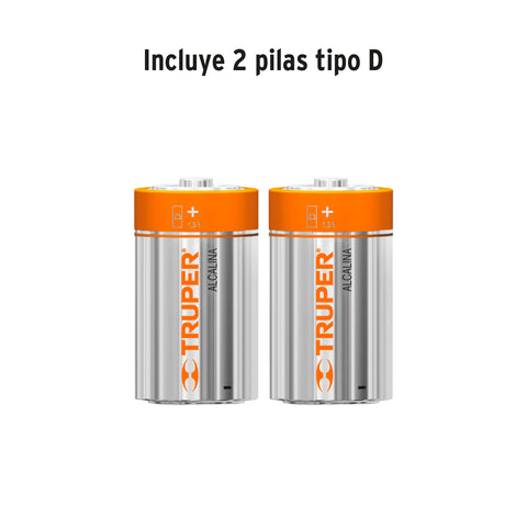 Linterna de aluminio LED Cree 500 lm con 2 pilas D, Truper | LINA-2DN | 18813