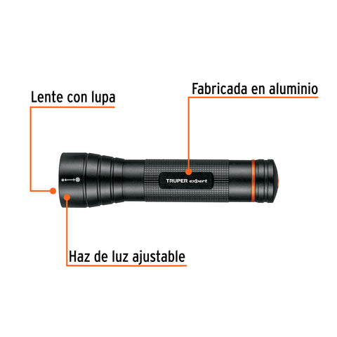 Linterna de aluminio LED Cree 500 lm con 2 pilas D, Truper | LINA-2DN | 18813