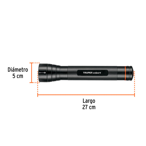 Linterna de aluminio LED Cree 850 lm con 3 pilas D, Truper | LINA-3DN | 18814