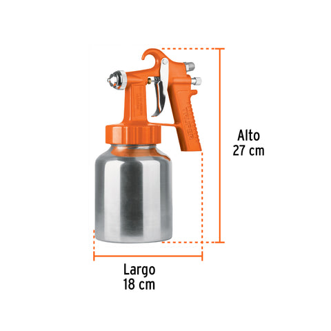 Pistola p/pintar baja presión, 1.5 mm, naranja, entrada inf | PIPI-26 | 19000
