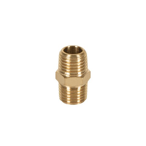 Niple de latón, macho-macho, cuerda 1/4' NPT, TRUPER | NIPLE | 19024