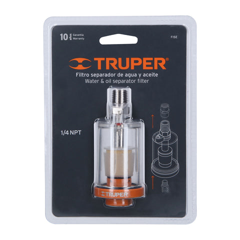 Filtro separador de agua y aceite, cuerda 1/4' NPT, TRUPER | FISE | 19027
