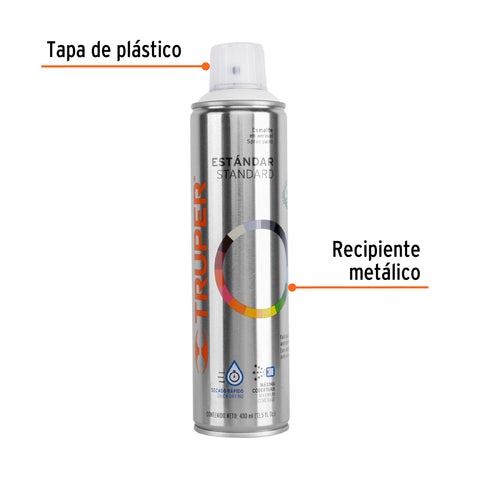 Pintura en aerosol, blanco mate, bote esbelto, 400 ml | PA-BM | 19034