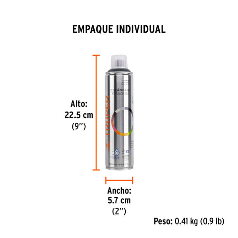Pintura en aerosol, gris obscuro, bote esbelto, 400 ml | PA-GO | 19044