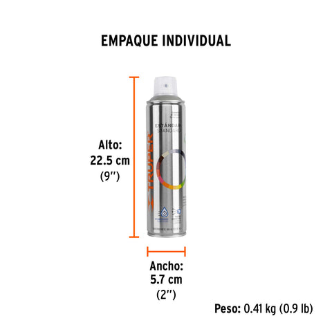 Pintura en aerosol, gris claro, bote esbelto, 400 ml | PA-GC | 19045