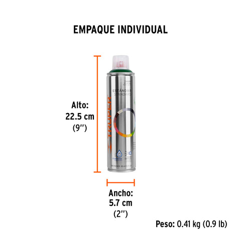 Pintura en aerosol, verde hoja, bote esbelto, 400 ml | PA-VH | 19047