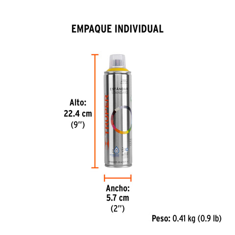 Pintura en aerosol, amarillo canario, bote esbelto, 400 ml | PA-AC | 19049