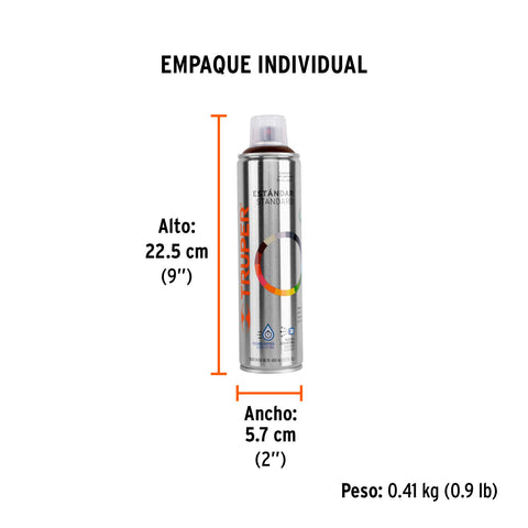 Pintura en aerosol, tabaco, bote esbelto, 400 ml | PA-TA | 19050