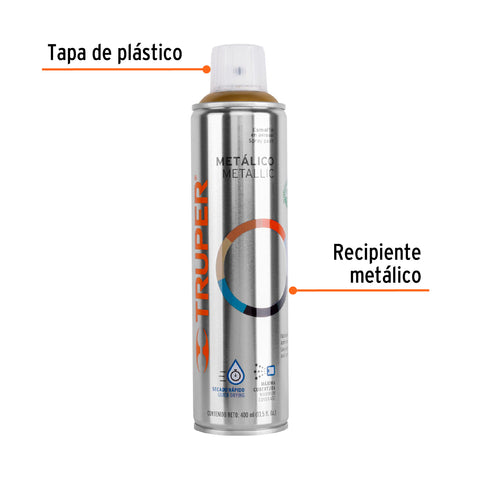 Pintura en aerosol, oro metálico, bote esbelto, 400 ml | PAM-OR | 19066