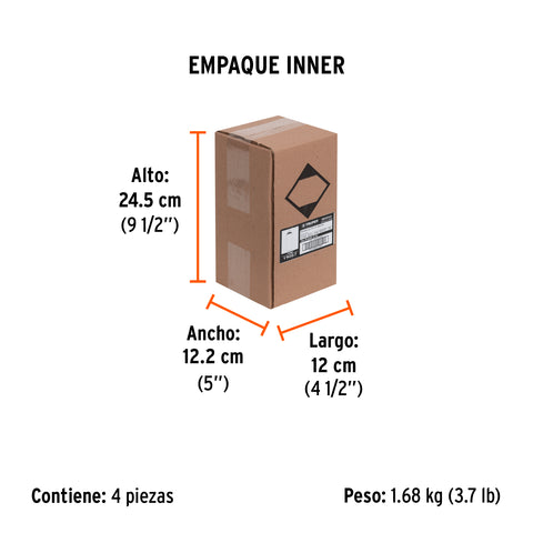 Pintura en aerosol, cobre metálico, bote esbelto, 400 ml | PAM-CO | 19067