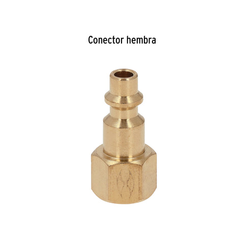 Conector rápido de latón, hembra, cuerda 1/4' NPT, TRUPER | CORAL-HEM-1/4 | 19082