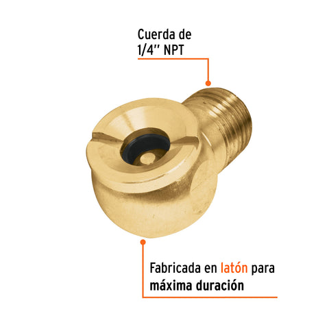 Cabeza infladora de llantas, macho, cuerda 1/4' NPT, TRUPER | BOCH-MA-1/4 | 19087