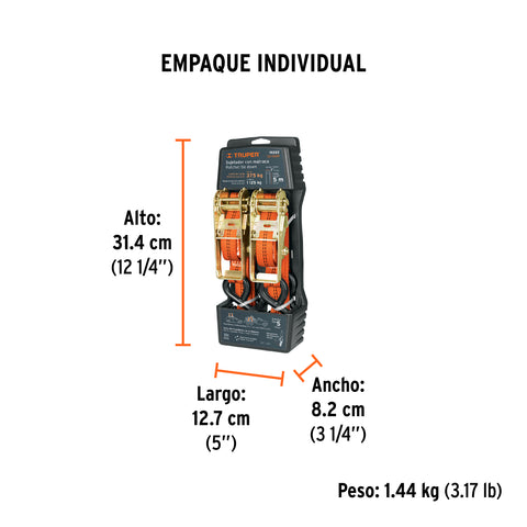 Juego de 2 sujetadores con matraca carga máxima 1125 kg | SU-1125R | 19282