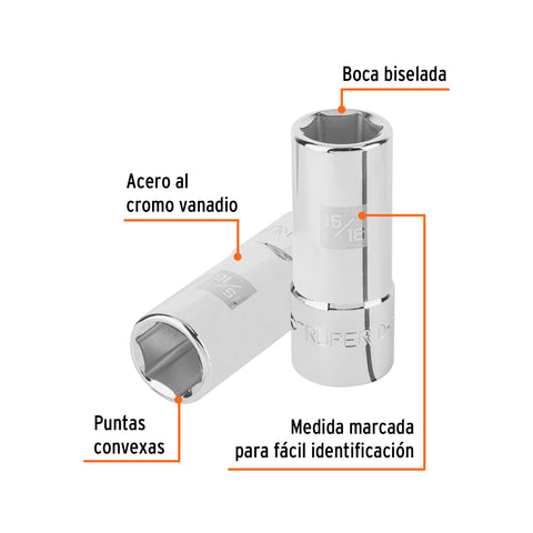 Dado largo de 15/16', 6 puntas, cuadro 3/4', Truper | D-3430-HL | 19342