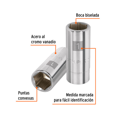 Dado largo de 1', 6 puntas, cuadro 3/4', Truper | D-3432-HL | 19343
