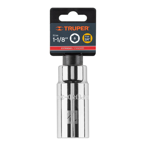 Dado largo de 1-1/8', 6 puntas, cuadro 3/4', Truper | D-3436-HL | 19345