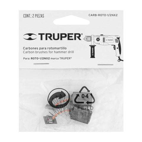 Bolsa con 2 carbones de repuesto para ROTO-1/2NX2, TRUPER | CB-RT-1/2NX2 | 19627