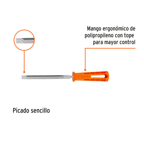 Lima triángulo pesado 6', 34 dpp, con mango, TRUPER | LTP-6M | 19679