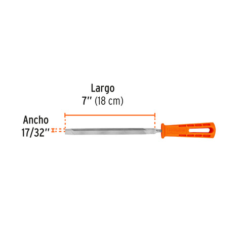 Lima triángulo pesado 7', 34 dpp, con mango, TRUPER | LTP-7M | 19680