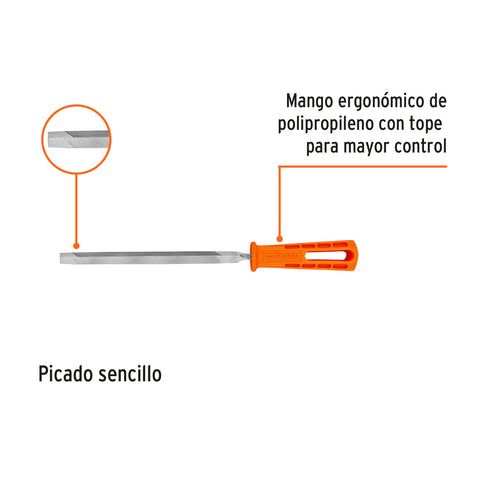 Lima triángulo pesado 7', 34 dpp, con mango, TRUPER | LTP-7M | 19680