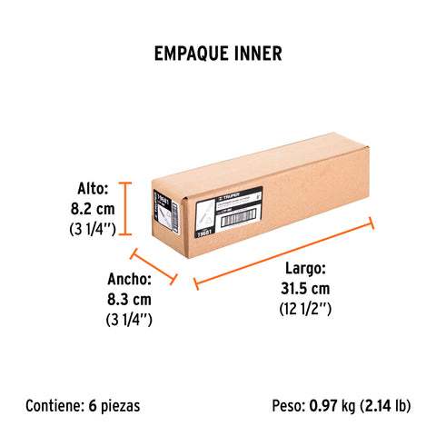 Lima triángulo pesado 8', 34 dpp, con mango, TRUPER | LTP-8M | 19681