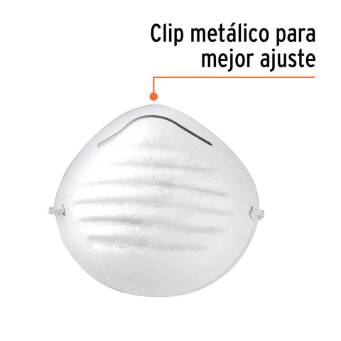 Blíster con 10 cubrebocas para polvos tipo concha, Truper | MAS-B | 19752