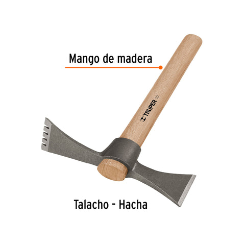Martelina talacho-hacha, 20 oz, mango madera, TRUPER | MART-TH | 19817