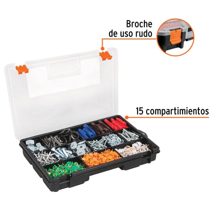 Organizador 11' con 15 compartimentos, Truper | ORG-15 | 19896