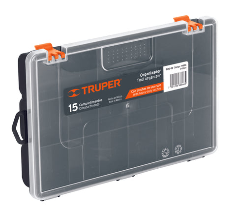 Organizador 11' con 15 compartimentos, Truper | ORG-15 | 19896