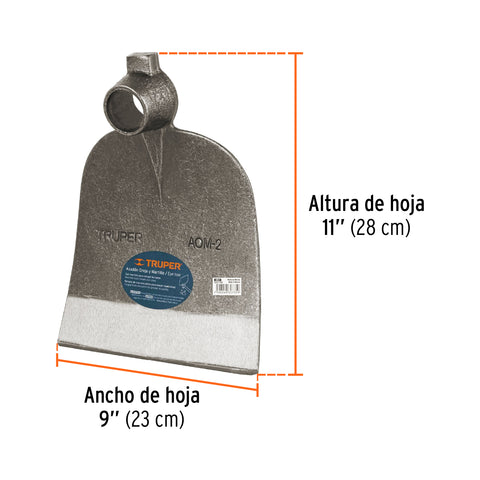Azadón oreja y martillo No. 2 de 2.8 lb, sin mango, TRUPER | AOM-2 | 19980