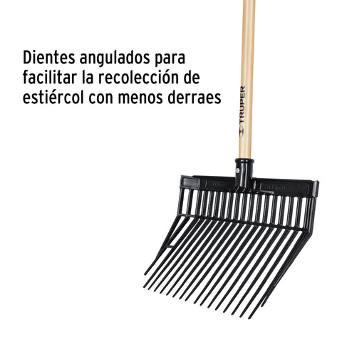 Bieldo para estiércol 16 dientes, mgo largo 54' cab/plástica | BF-16 | 19998