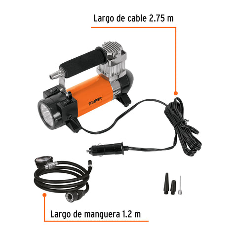 Compresor de aire 12 V portátil, para auto, incluye maletín | COMP-12 | 19999