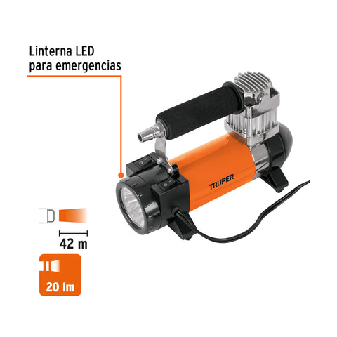 Compresor de aire 12 V portátil, para auto, incluye maletín | COMP-12 | 19999