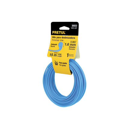 Hilo redondo, para desbrozadora, 1.6mm x15m, tarjeta, PRETUL (HIDE-65P)
