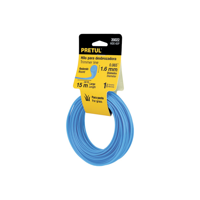 Hilo redondo, para desbrozadora, 1.6mm x15m, tarjeta, PRETUL (HIDE-65P)