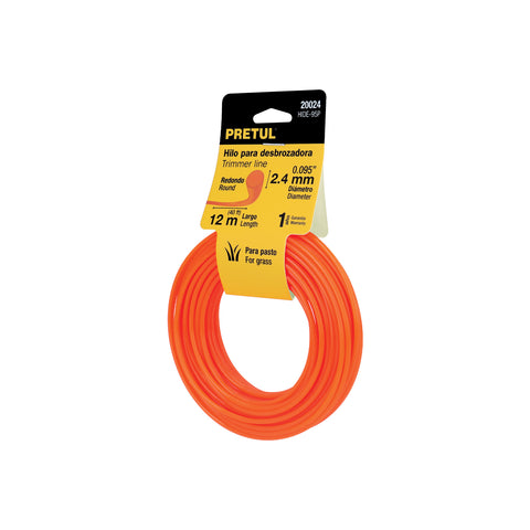 Hilo redondo, para desbrozadora, 2.4mm x12m, tarjeta, PRETUL | HIDE-95P | 20024
