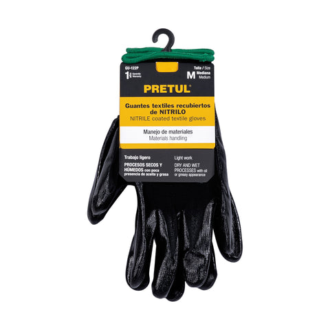 Guantes de nylon recubiertos de nitrilo, M, PRETUL | GU-122P | 20027